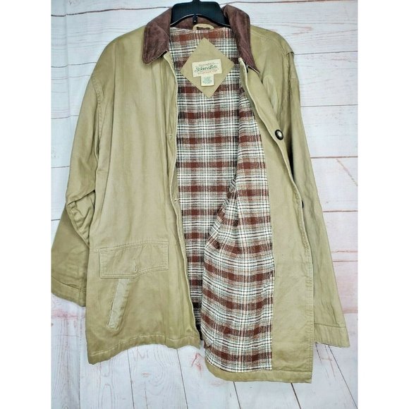 Authentic St Johns Bay Extra Large Brown Plaid Interior Button Up Jacket - Picture 7 of 12
